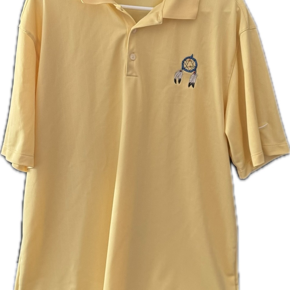 Nike Yellow Polo Shirt Classic Design Short Sleeves
